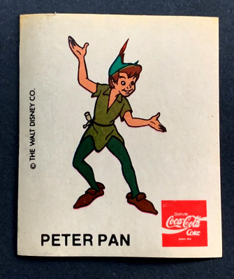 70's DISNEY Coca-Cola Sticker #10 PETER PAN The Walt Disney PERU VTG Promo