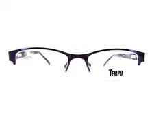 Tempo WR 5103 PU Eyeglasses Frames Black purple Half Rim 50-17-135
