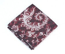 Lord R Colton Masterworks Pocket Square - Kyoto Merlot Floral Silk - 75 New