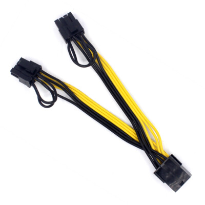 10PCS PCI-E 8p Buchse auf Dual 8pin 6+2p männlich GPU Grafikkarte Stromkabel