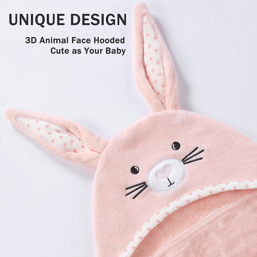Baby Hooded Towel with Unique Animal Design Ultra Soft Thick Cotton Bath towel - Picture 6 of 12