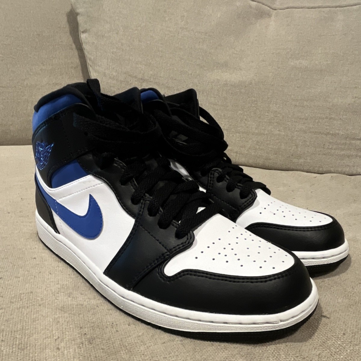 SIZE 9.5 Jordan Air Jordan 1 Mid White/Racer Blue/Black