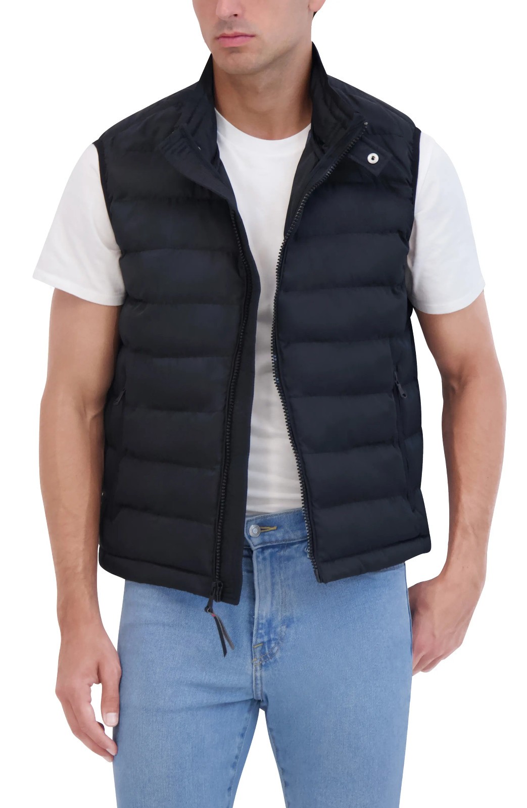 ROBERT GRAHAM Water Resistant Quilted Puffer Vest Full Zip Black Sz XL $198