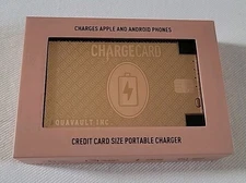 NEW Aquavault Credit Card Size 2300mAh Portable Fast Phone Charger Rose Gold