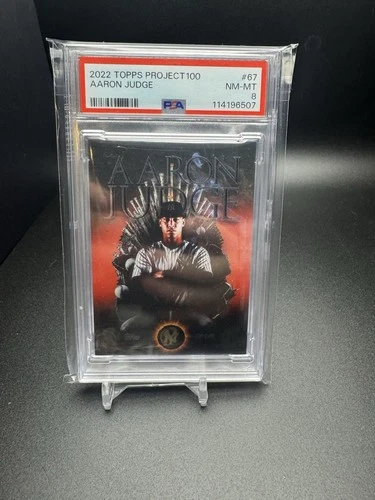 Aaron Judge 2022 Topps Project 100 -67 Season Three /3999 Game Of Thrones PSA 8