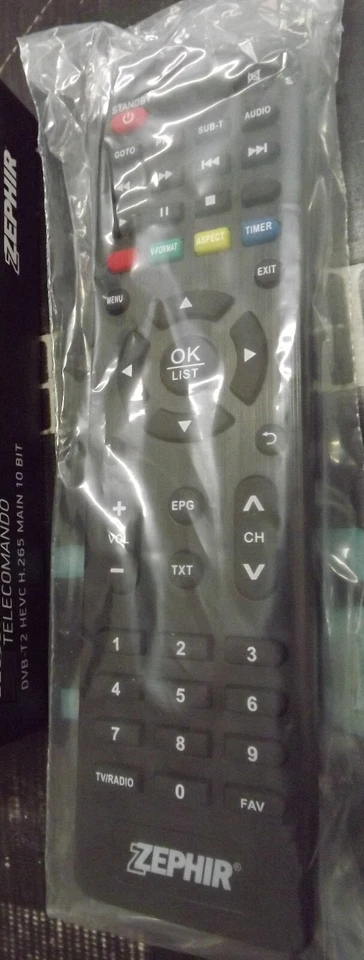 Telecomando Originale per Decoder Digitale Terrestre Zephir ZDEBT2