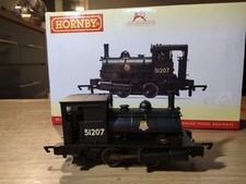 Hornby R3728 OO Gauge BR Pug 0-4-0ST Locomotive, BR Black, early crest, # 51207