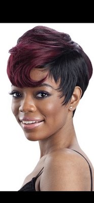 CHARLIE FREETRESS EQUAL WIG SHORT PIXIE WIG UNBLBK -NEW ( BLUE Patch & black)