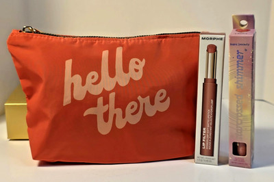 Tabitha Brown Target Orange Makeup Pouch with Morphe & Kara Beauty Lip Set NIB