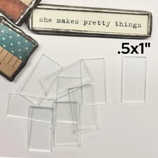 1/2"x1" Rectangles Clear Flat Glass .5 x 1 inch 30 Pack