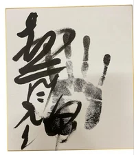 Aonishiki Rare Sumo Wrestling Sekiwake New Ozeki Autographed Handprint Champion