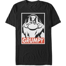Men's Disney Snow White And The Seven Dwarfs Grumpy T-Shirt Black - New