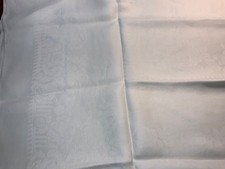 Vintage White Damask Tablecloth Roses 56   x 54   