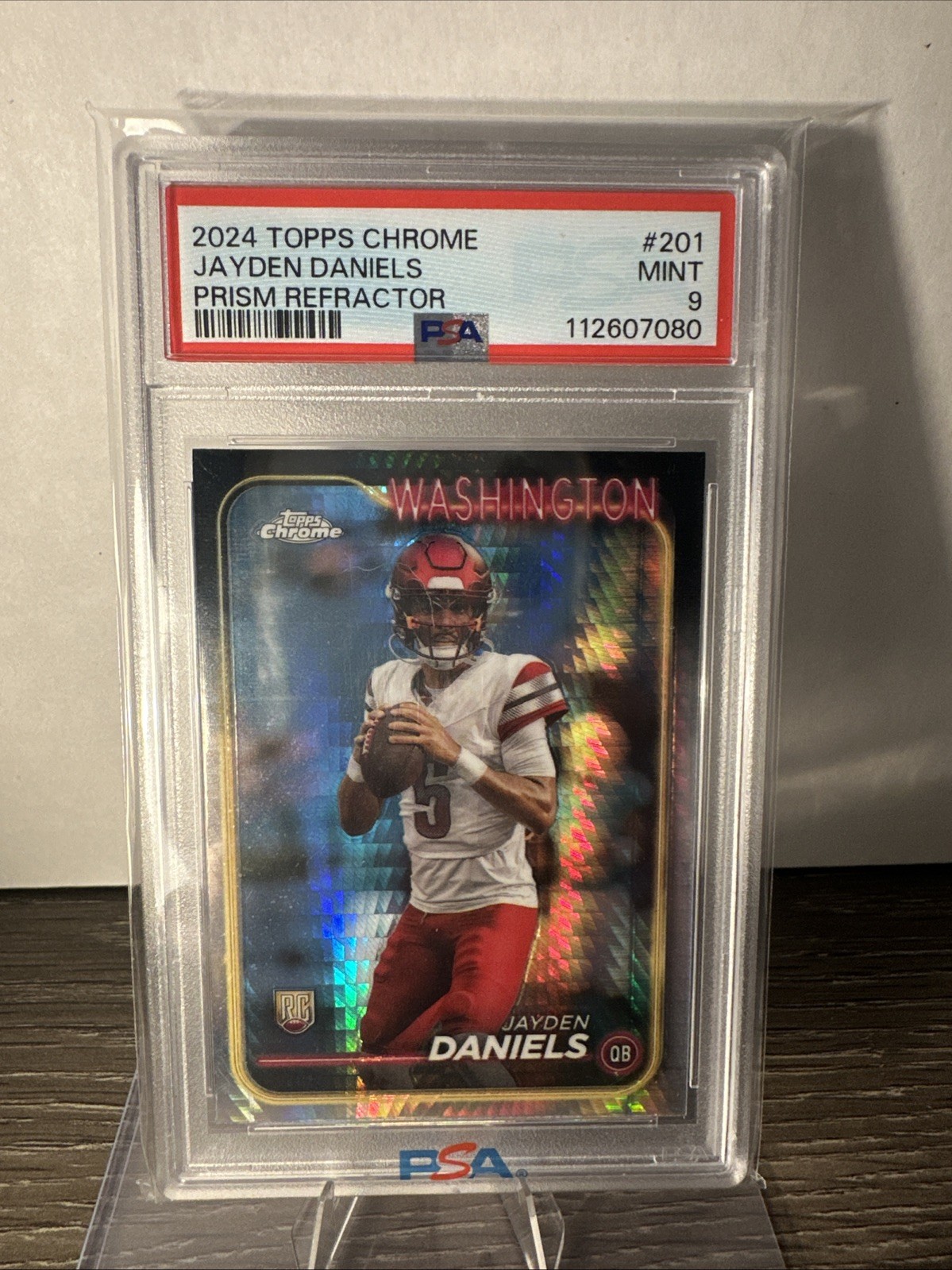2024 Topps Chrome - Rookies Jayden Daniels #201 Prism Refractor (RC) PSA 9