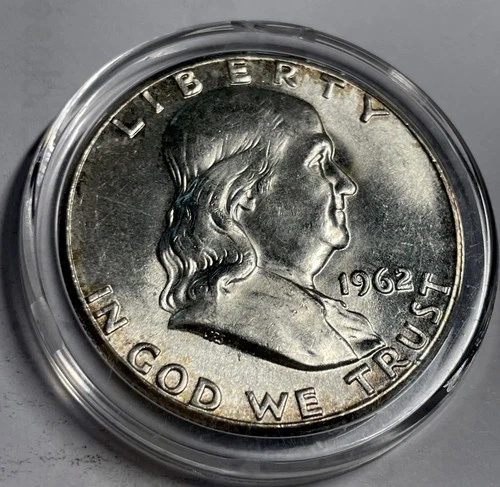 1962 Silver Franklin Half Dollar - Choice Gem Brilliant Unc
