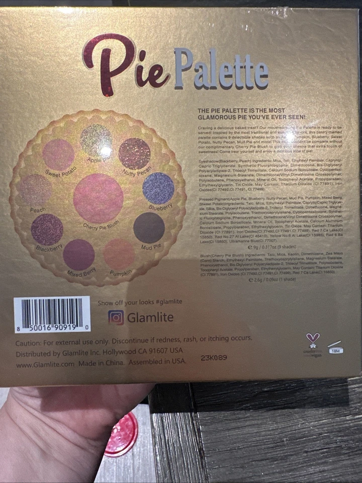 New/ Sealed Authentic GlamLite Pie Makeup Eyeshadow Palette - Image 2 of 2