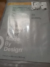 *NEW* Fabric Shower Liner Gray - Made By Design 71x71 Medium Weight