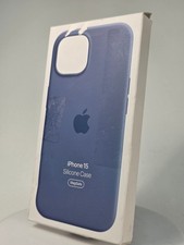 Genuine Apple iPhone 15 Silicone Case w/Magsafe - Winter Blue - Open-Box