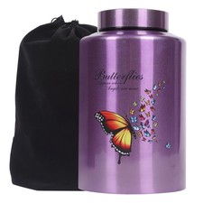 Urns for Human Ashes Adult Female Up to 220 lbs,Purple Butterfly Urn Purple