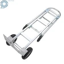 2 In 1 Folding Trolley 1000Lb Aluminum Hand Truck Convertible Folding Dolly Cart