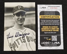 VINCE DIMAGGIO Signed Real Photo Postcard-PITTSBURGH PIRATES-JSA