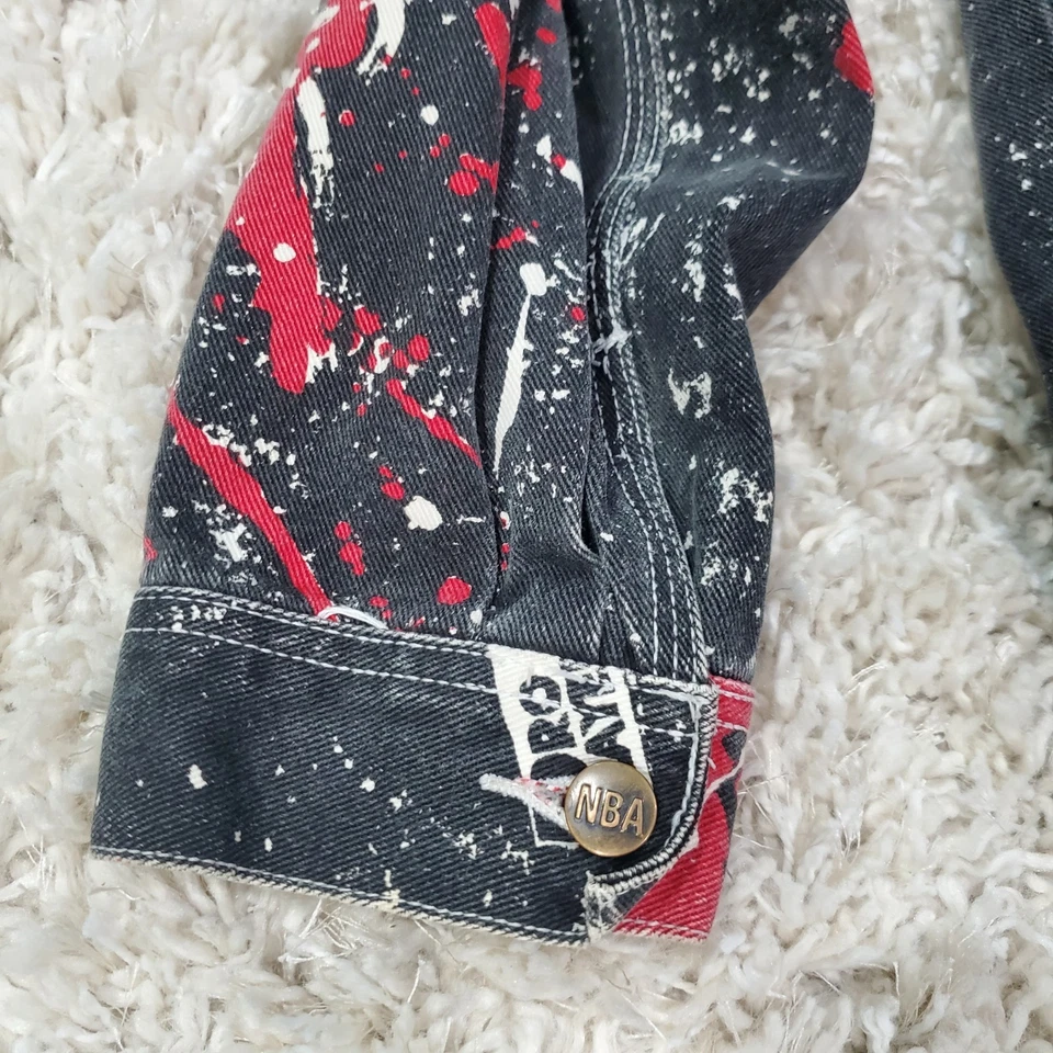 Vintage CHICAGO BULLS 90s JORDAN PIPPEN RODMAN Pro Player Denim  Jacket XL RARE - Image 4 of 4