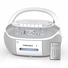 Portable CD Player Boombox with Cassette Player - AM FM Radio,Tape/CD Recordi...