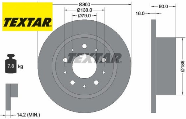 2X Bremsscheibe Textar 92157600 2 Bremsscheiben Hinterachse Hinten-image