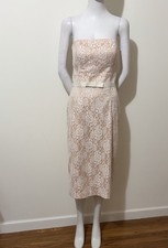 Jim Hjelm Cream Lace Strapless Dress Size 10