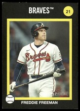 Freddie Freeman SSP 2022 Topps Heritage #21 1973 Topps Venezuela Stamps Braves