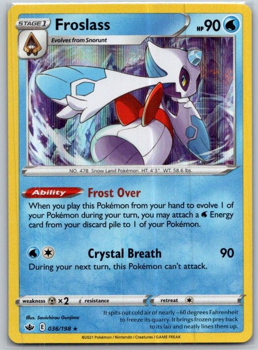 Froslass 036/198 Holo Rare Chilling Reign Pokemon Near Mint