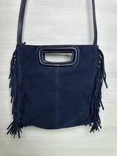 Maje Fringe Suede Leather Bag