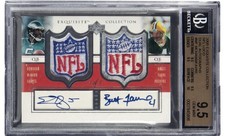 2005 Upper Deck Exquisite Brett Favre Donovan McNabb Dual Shield NFL LOGO 1/1