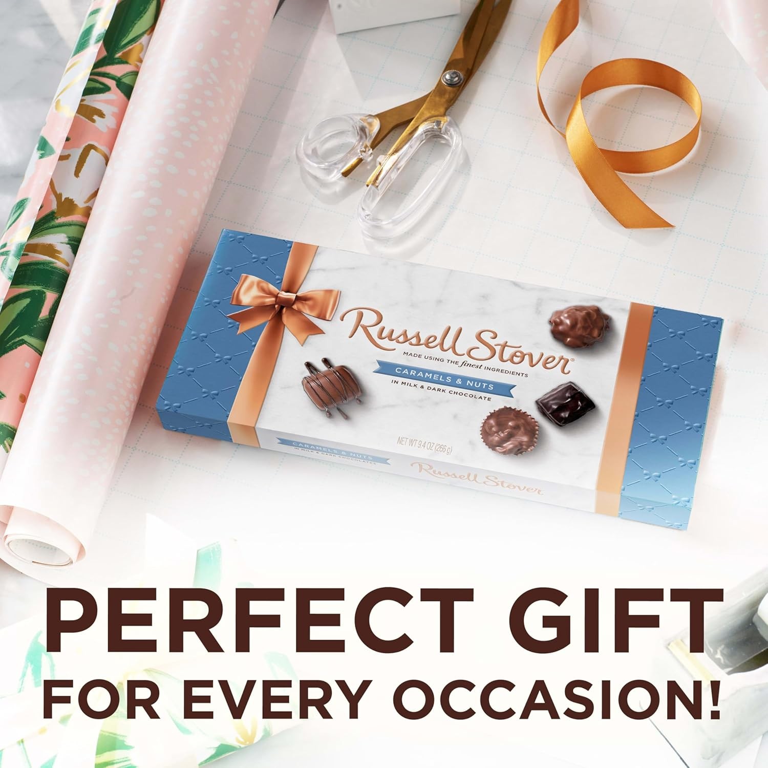 Russell Stover Caramels and Nuts Gift Box Assorted Chocolates 9.4oz