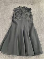 Monsoon Black Sleeveless Dress UK 6 – Lace Appliqué Bodice, Lined, Excellent Con