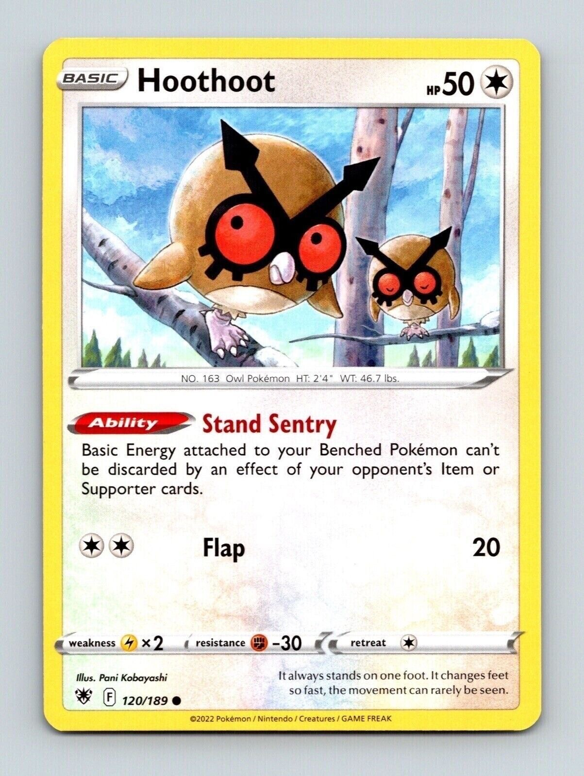Hoothoot 120/189 Regular Common Astral Radiance Pokemon Trading Card TCG 