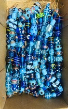 10 Strands Lamp work Glass Beads, Turquoise Mixed Style Size Fancy Glass Beads