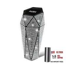Bling Car Trash Can with Lid, Cup Holder Mini Trash Can for 1 Silver Diamond