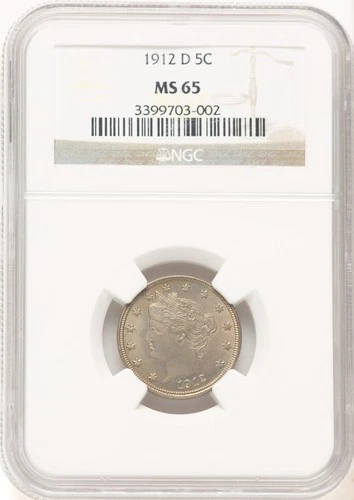 1912-D 5C Liberty Nickel NGC MS65