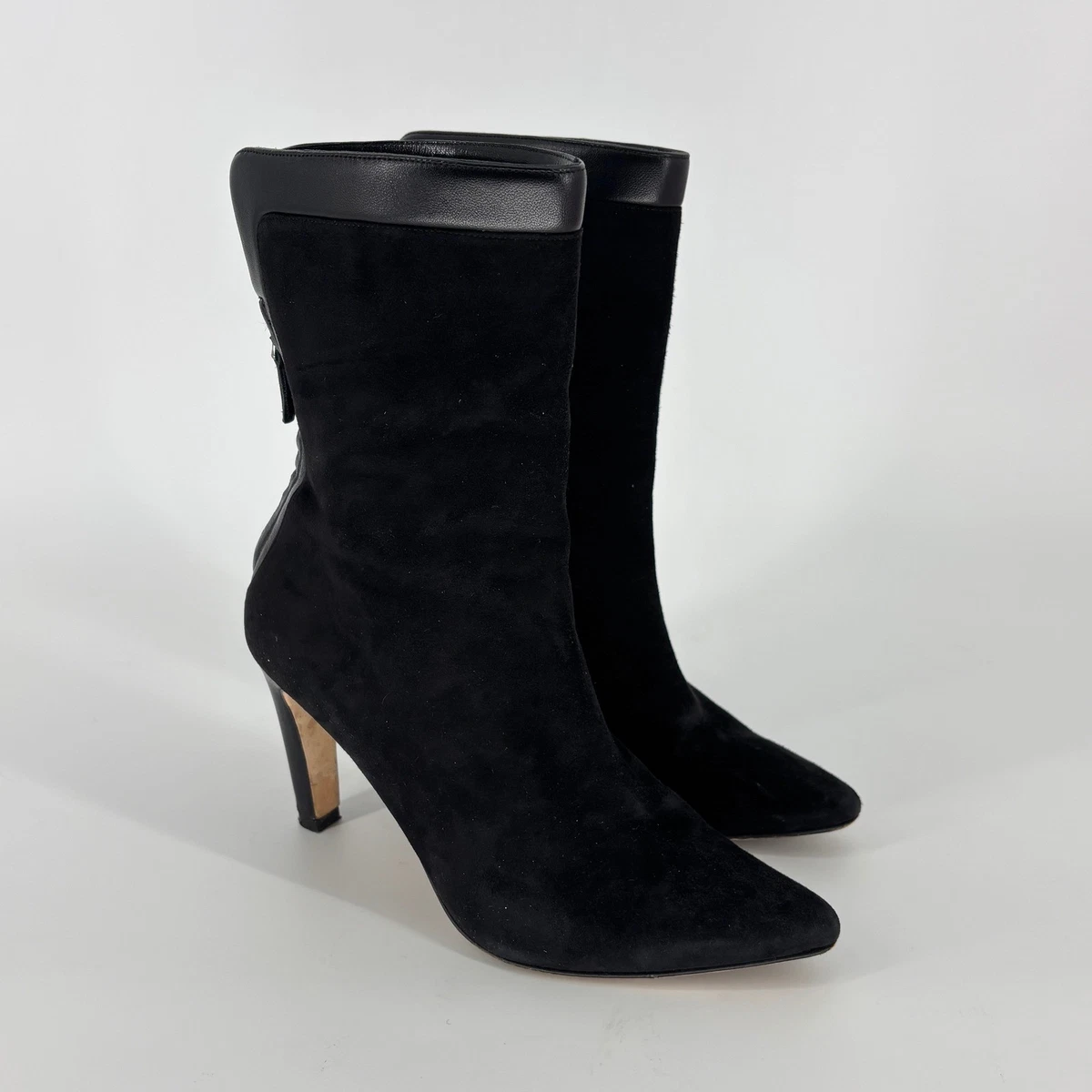 Black Suede Formal Boots for Women for sale