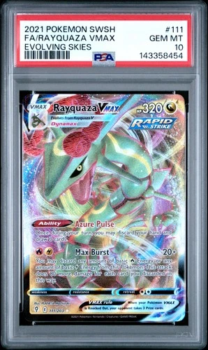 2021 Pokemon Sword & Shield Evolving Skies #111 Fa/Rayquaza Vmax PSA 10