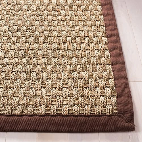  Area Rug 6x9 - Natural Fiber Collection - Natural & Dark Brown, Seagrass,  - Image 4 of 4