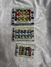 Lot VTG Shiny Brite Feather Tree Christmas Ornaments In Blue Boxes. READ