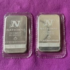 TWO Vintage Canadian National Refiner Assayer 999 1oz FINE Silver Bars #