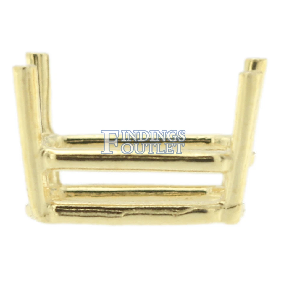 14K Yellow Gold Emerald Wire Basket Setting Mounting 4 Prong 0.20ct - 55.00ct - Image 4 of 4