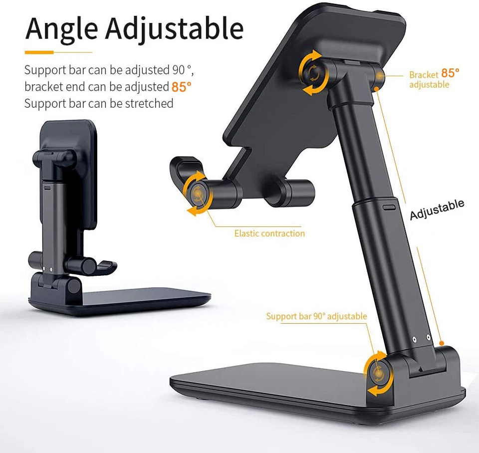 Foldable Adjustable Tablet For Phone iPad iPhone Desktop Holder Mount Stand  - Image 3 of 4