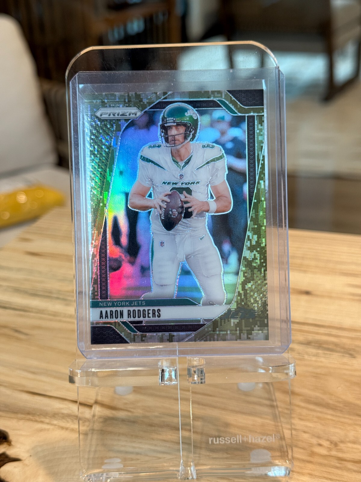 2024 Panini Prizm #222 Aaron Rodgers Forest Camo 10/15 New York Jets Rare
