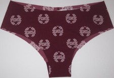 NWT VICTORIA'S SECRET PINK S MAROON CRESCENT RARE NO SHOW CHEEKSTER PANTIES