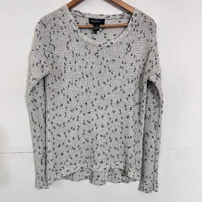 Level Eight Womens Sweater Size S Grey Dotted Scoop Neck Acrylic Blend