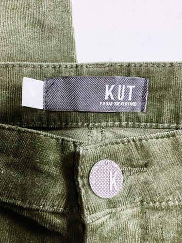 Kut From The Kloth Womens Diana Skinny Corduroy Jeans Size 18 Green 5 Pockets - Picture 6 of 13